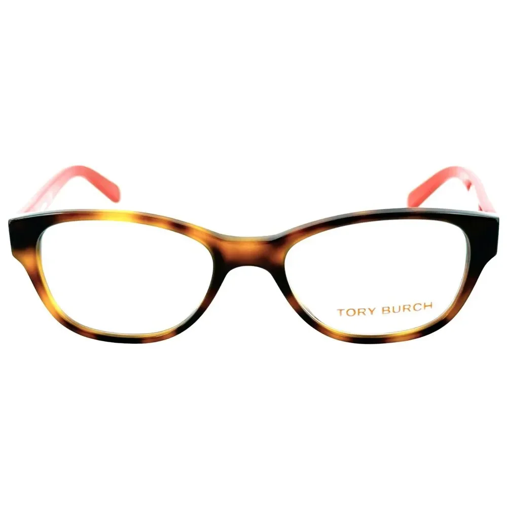 Tory Burch TY2031 Womens Plastic Eyeglass Frame 1162 Amber Orange Havana 49-17